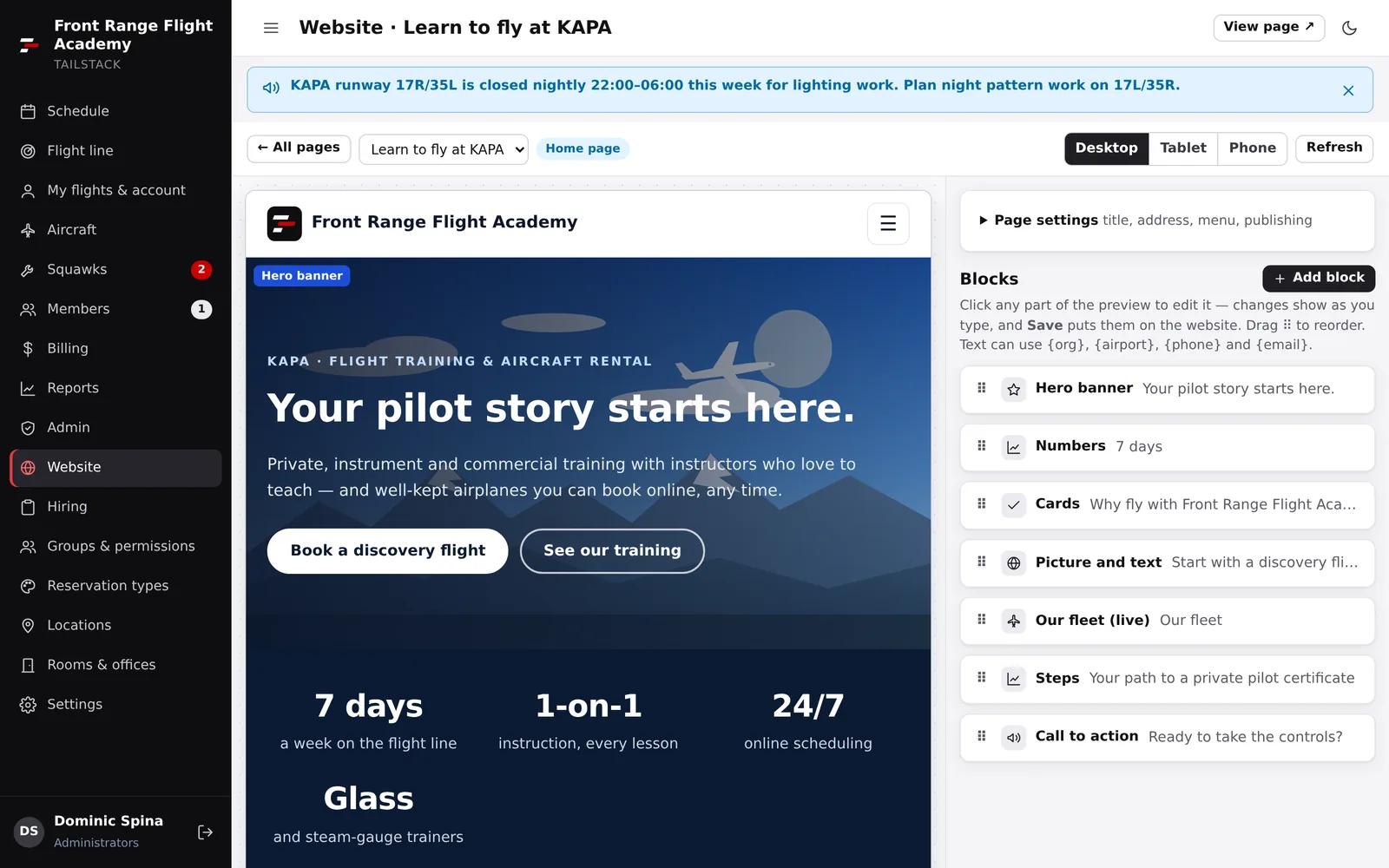 Your website, edited in minutes